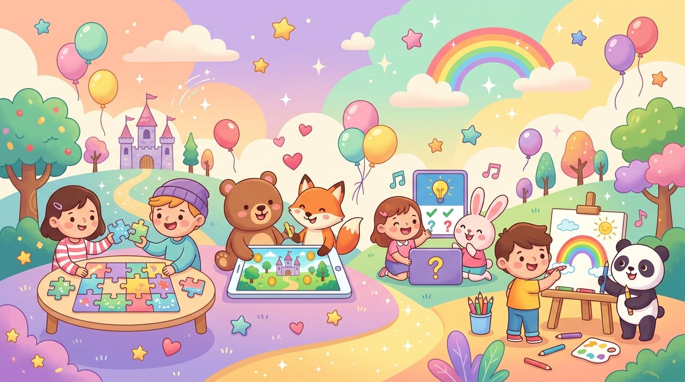 Trẻ em chơi game vui vẻ